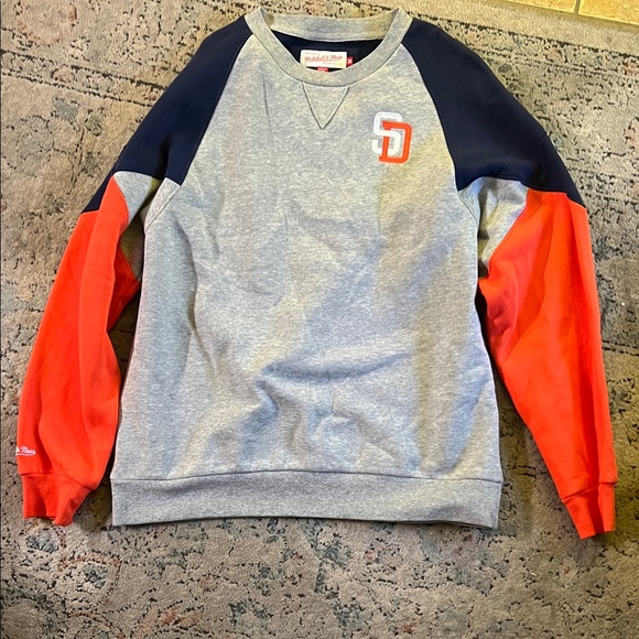 Gray and Orange Padres Pullover Sweater
